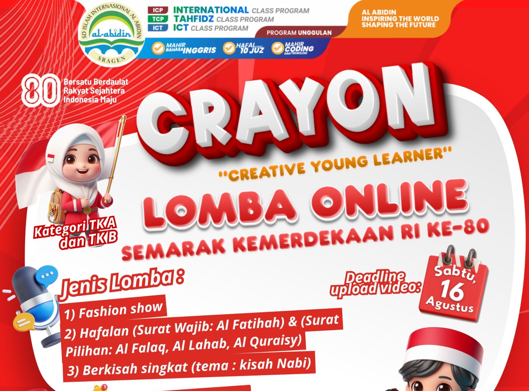 Info Lomba SDII AL ABIDIN SRAGEN spesial 17 Agustus 2025