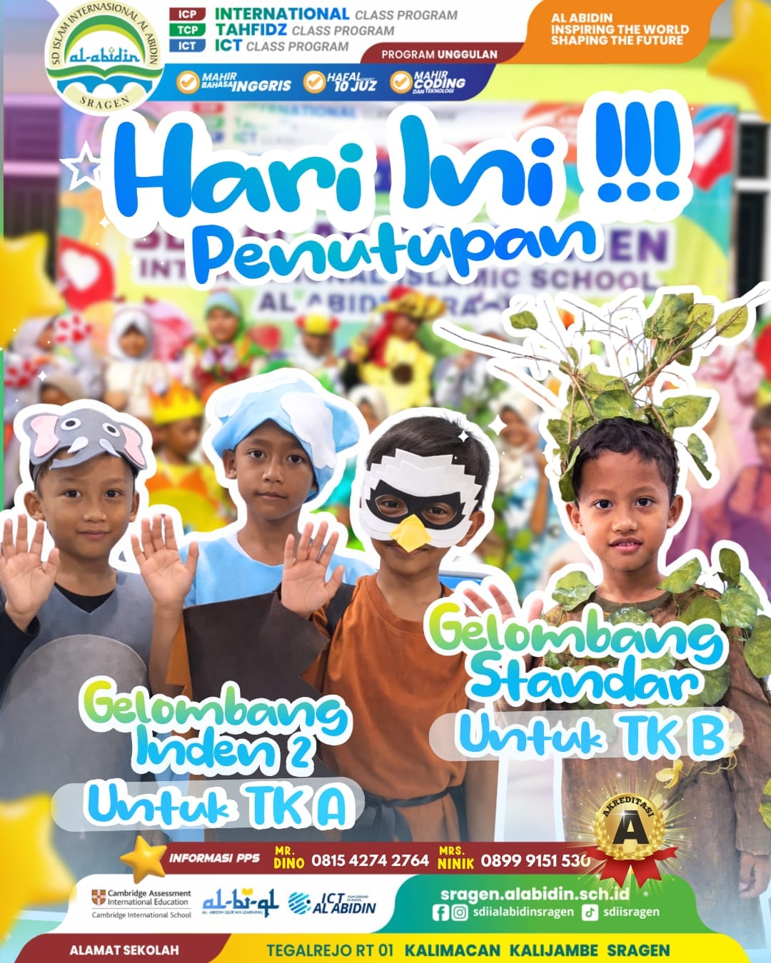 Penutupan Gelombang Penerimaan Siswa Baru SDII Al Abidin Sragen Tahun Ajaran 2026/2027