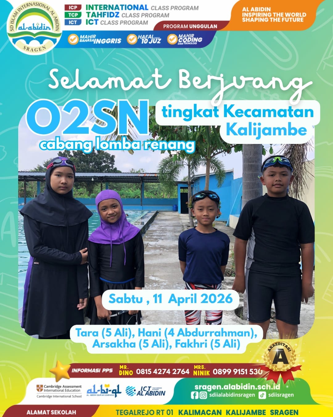 Semangat Berprestasi di O2SN Cabang Renang Tingkat Kecamatan Kalijambe 🏊‍♂️