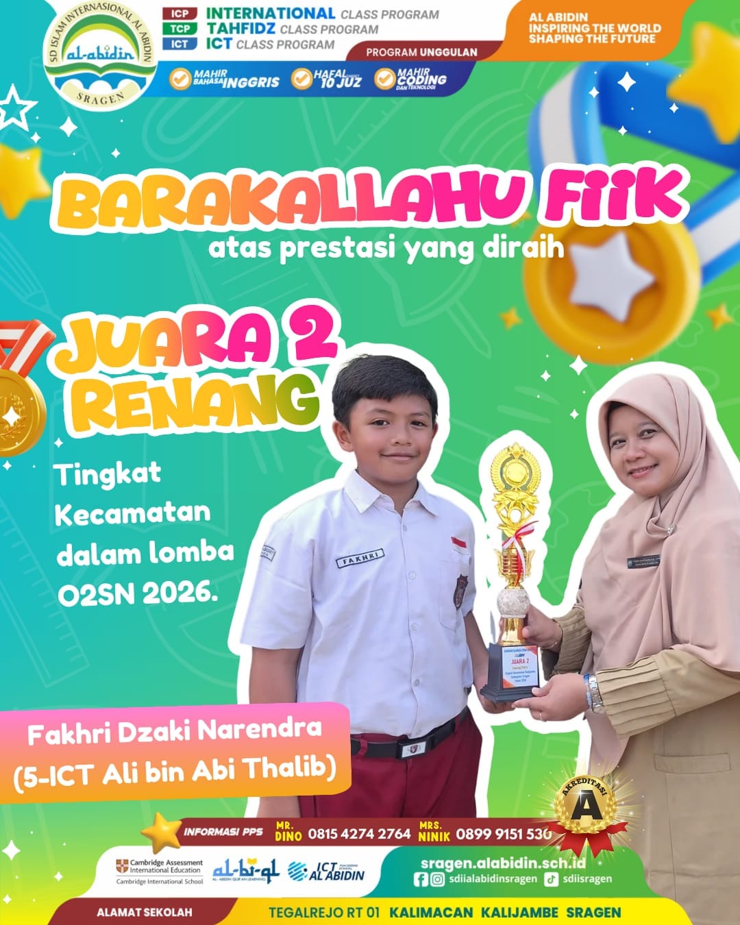 Prestasi Gemilang di O2SN Renang Tingkat Kecamatan